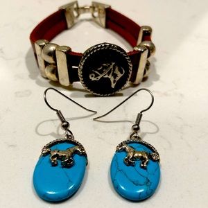 Earrings and bracelet